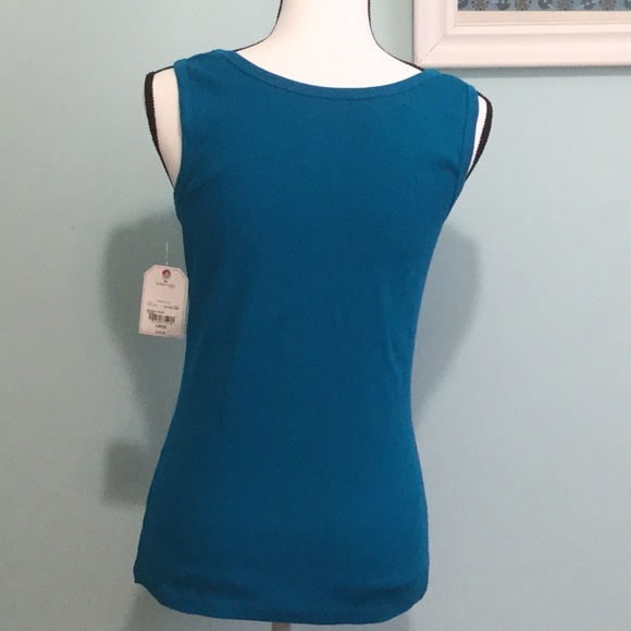 St. John’s Bay - Monaco Blue Sleeveless Top - Picture 4 of 7